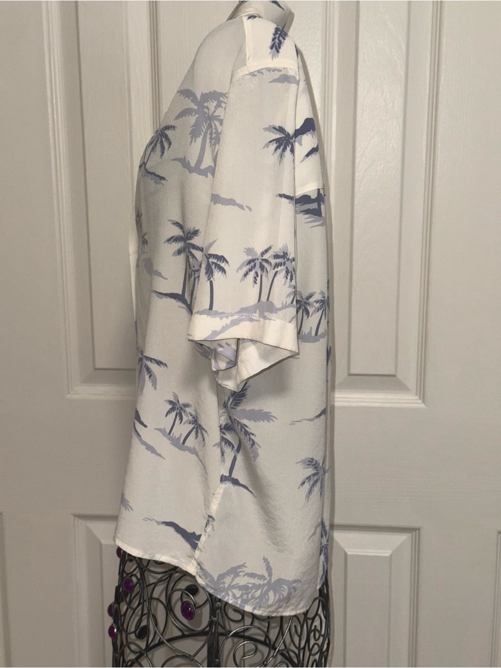 Rails 100% silk tropical, palm tree, blouse, size medium - Picture 6 of 9